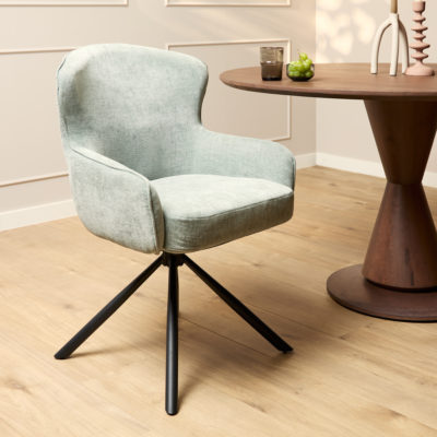 Eetkamerstoel Hanna | Water Green | Met armleuning