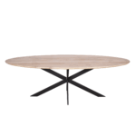 Eiken eettafel Ferris | Deens Ovaal 200 cm | Zwart
