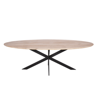 Eiken eettafel Ferris | Deens Ovaal 200 cm | Zwart