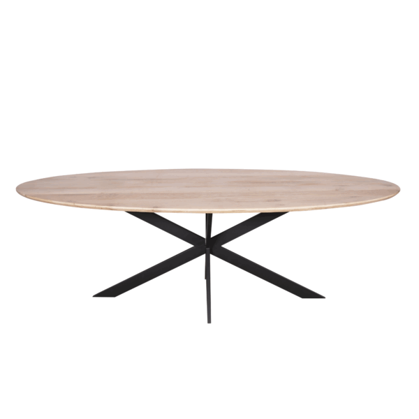 Eiken eettafel Ferris | Deens Ovaal 200 cm | Zwart