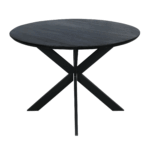 Eiken eettafel Ferris | Rond 110 cm | Zwart