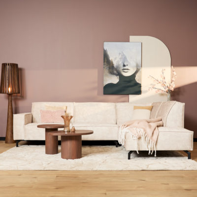 MySofa Floris| 2,5 zits + Divan Rechts | Beige |  Velvet