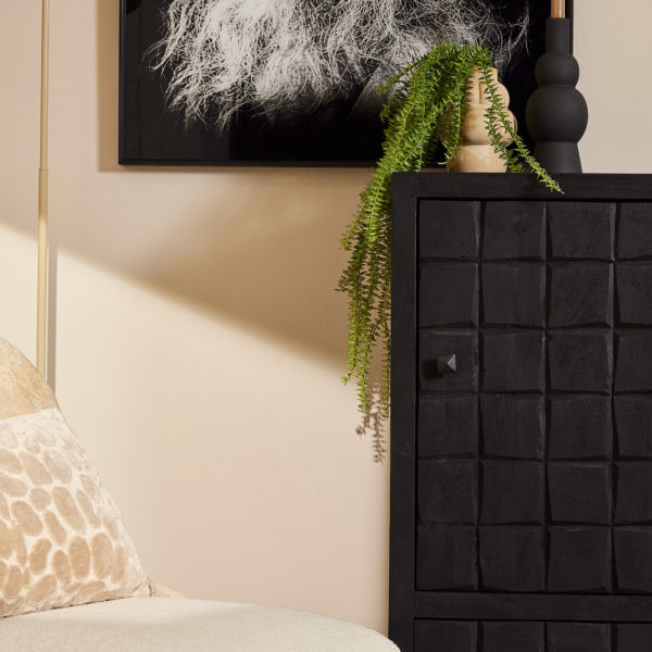 Kabinet Kast Brandy Black | 1 deur 1 lade - Afbeelding 2