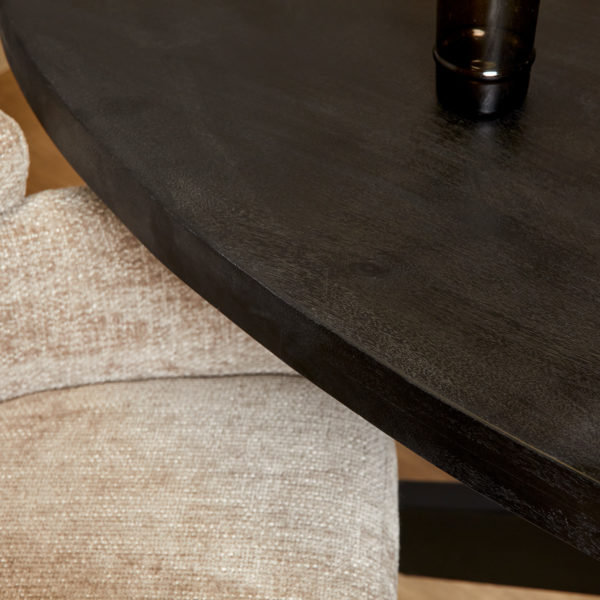Eetkamertafel Denver Black | Ovaal | 160 cm - Afbeelding 2