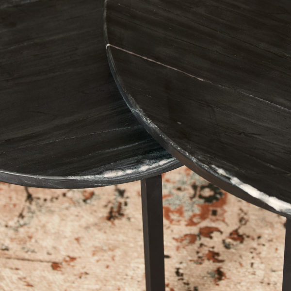Salontafel Nova | Set van 2 | Rond | Zwart marmer - Afbeelding 2