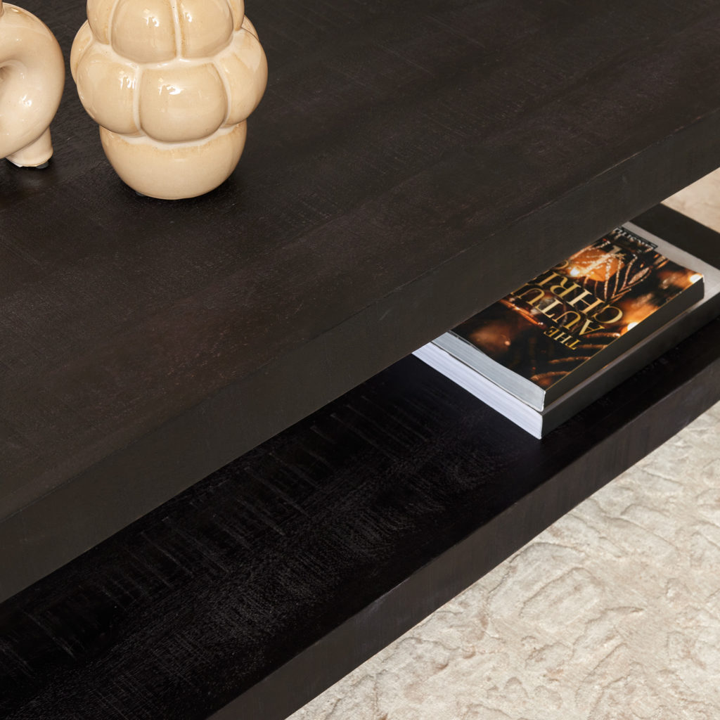 Salontafel Boaz Black met onderblad | 110 cm - Afbeelding 2