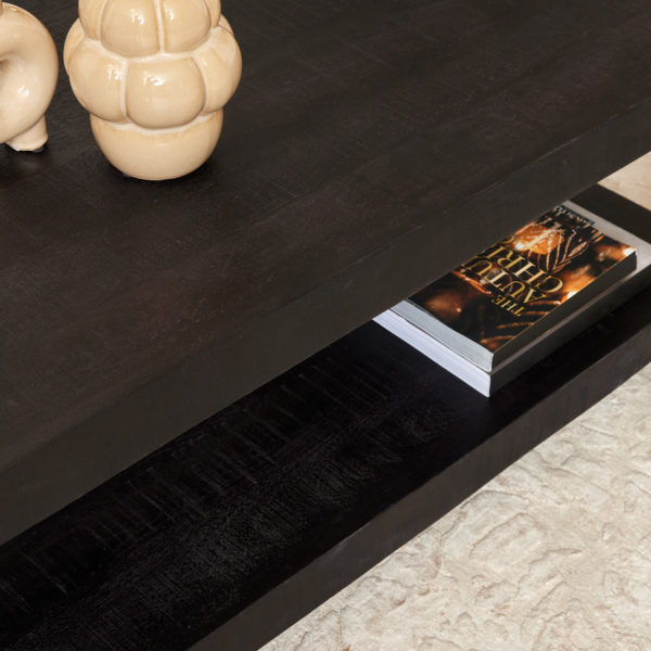 Salontafel Boaz Black met onderblad | 110 cm - Afbeelding 2