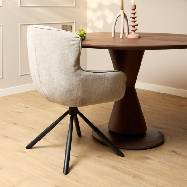 Eetkamerstoel Hanna | Beige | Met armleuning - Afbeelding 2