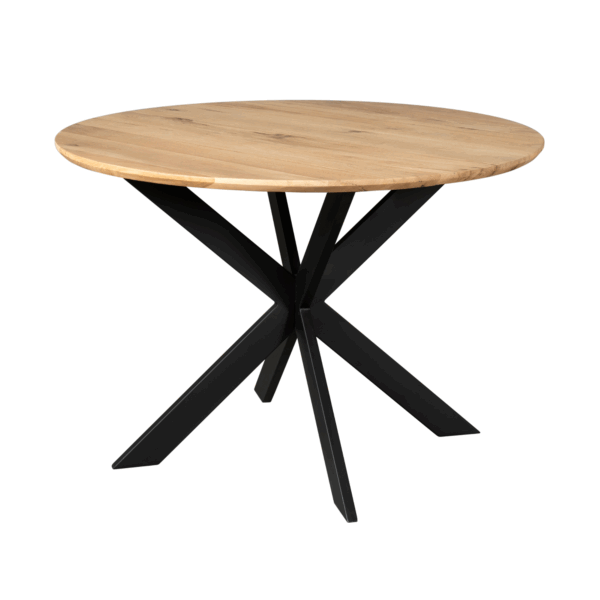 Eiken eettafel Ferris | Rond 110 cm | Naturel - Afbeelding 2