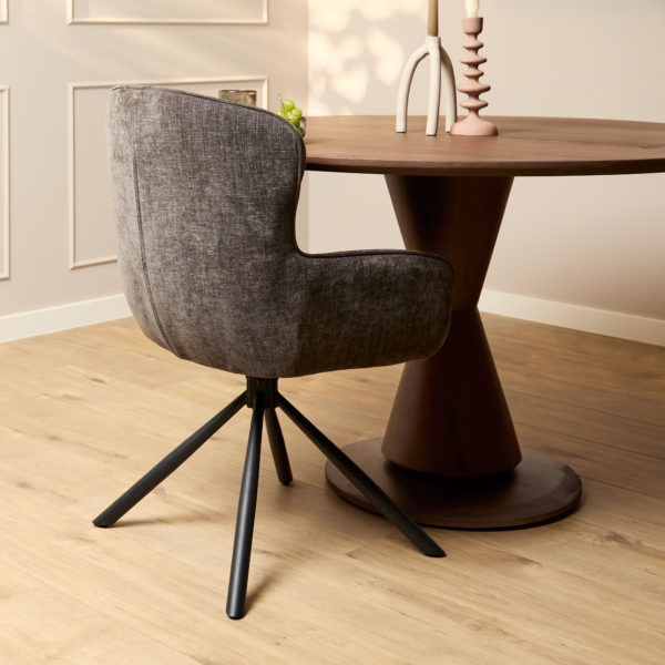 Eetkamerstoel Hanna | Charcoal Brown | Met armleuning - Afbeelding 2