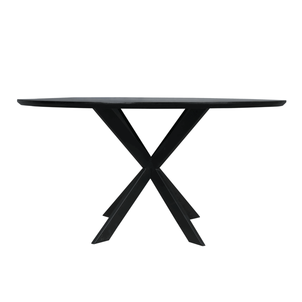 Eiken eettafel Ferris | Rond 150 cm | Zwart - Afbeelding 2