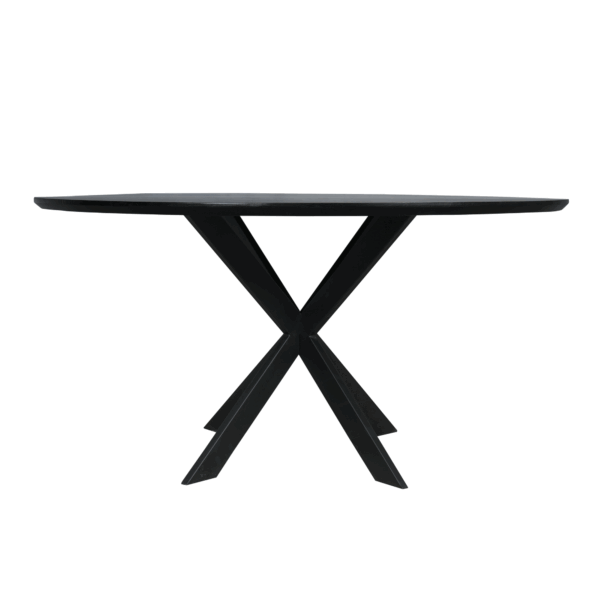 Eiken eettafel Ferris | Rond 150 cm | Zwart - Afbeelding 2