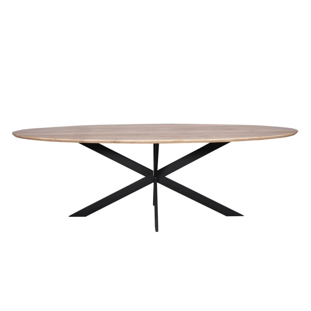Eiken eettafel Ferris | Deens Ovaal 200 cm | Zwart - Afbeelding 2
