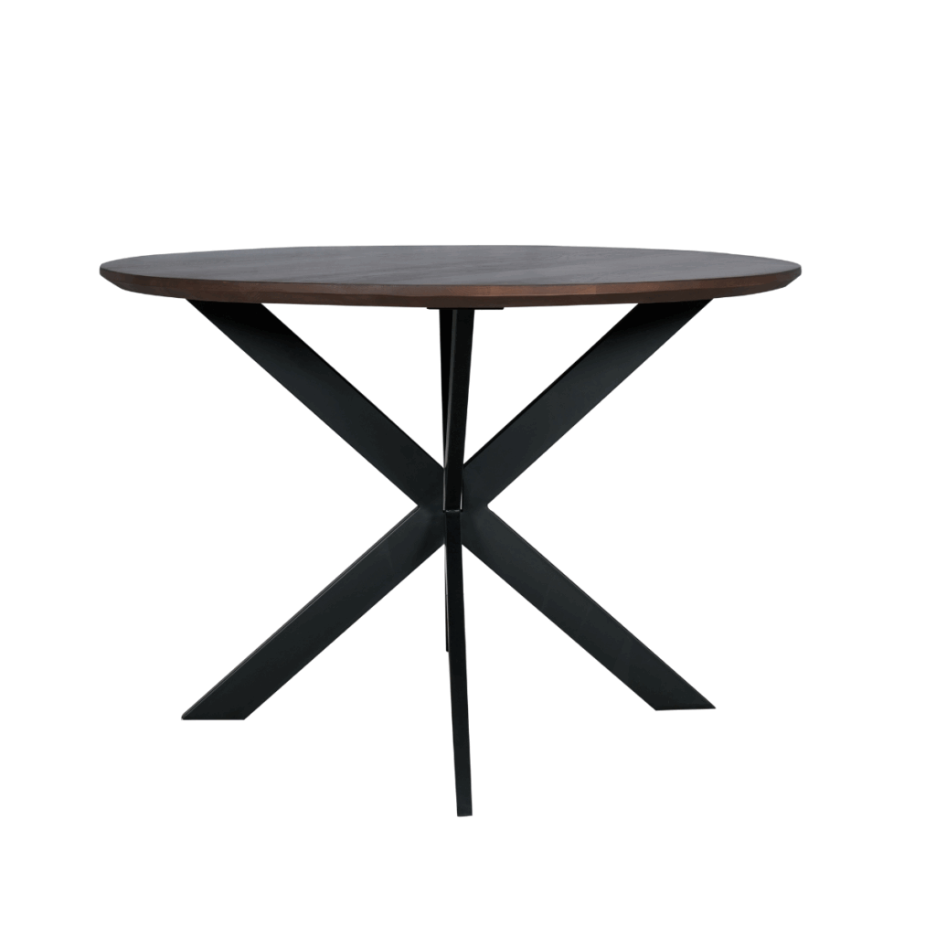 Eettafel Madison Walnoot | 130 cm | Poot Zwart - Afbeelding 2