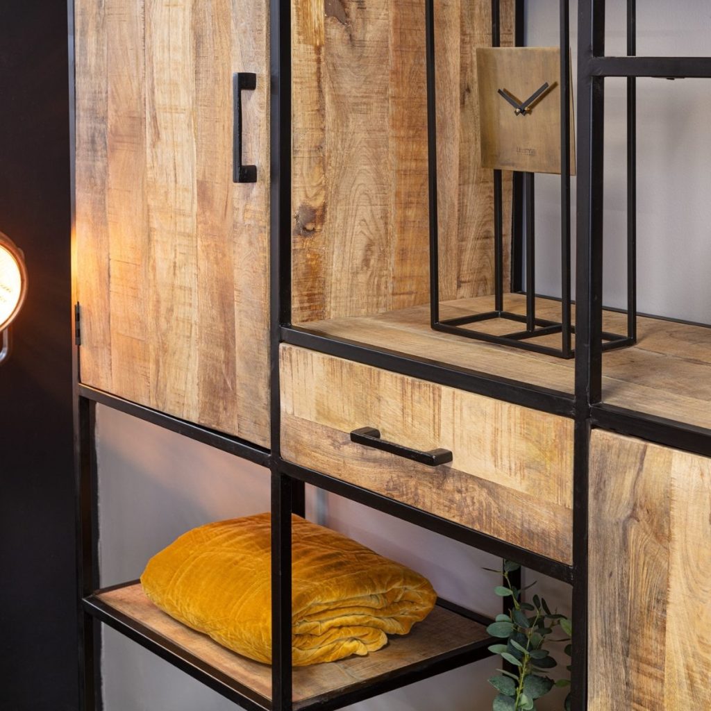 Boekenkast Denver | Mangohout en staal | XXL - Afbeelding 2