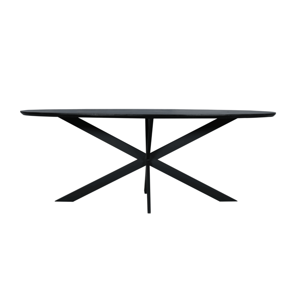 Eiken eettafel Ferris | Ovaal 210 cm | Zwart - Afbeelding 2
