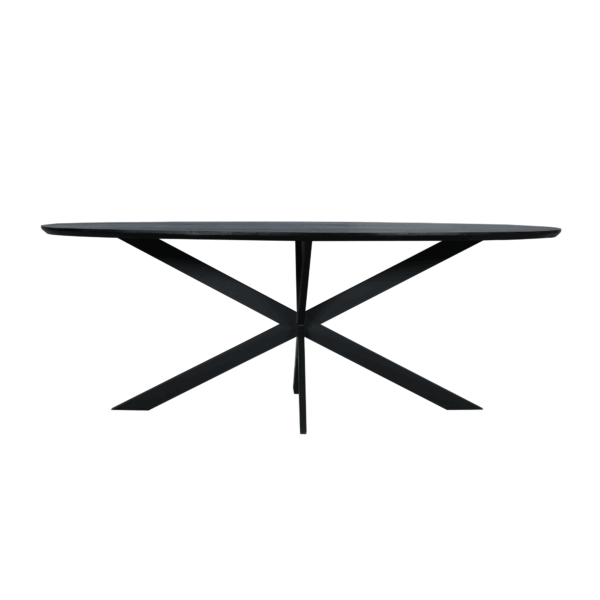 Eiken eettafel Ferris | Ovaal 210 cm | Zwart - Afbeelding 2