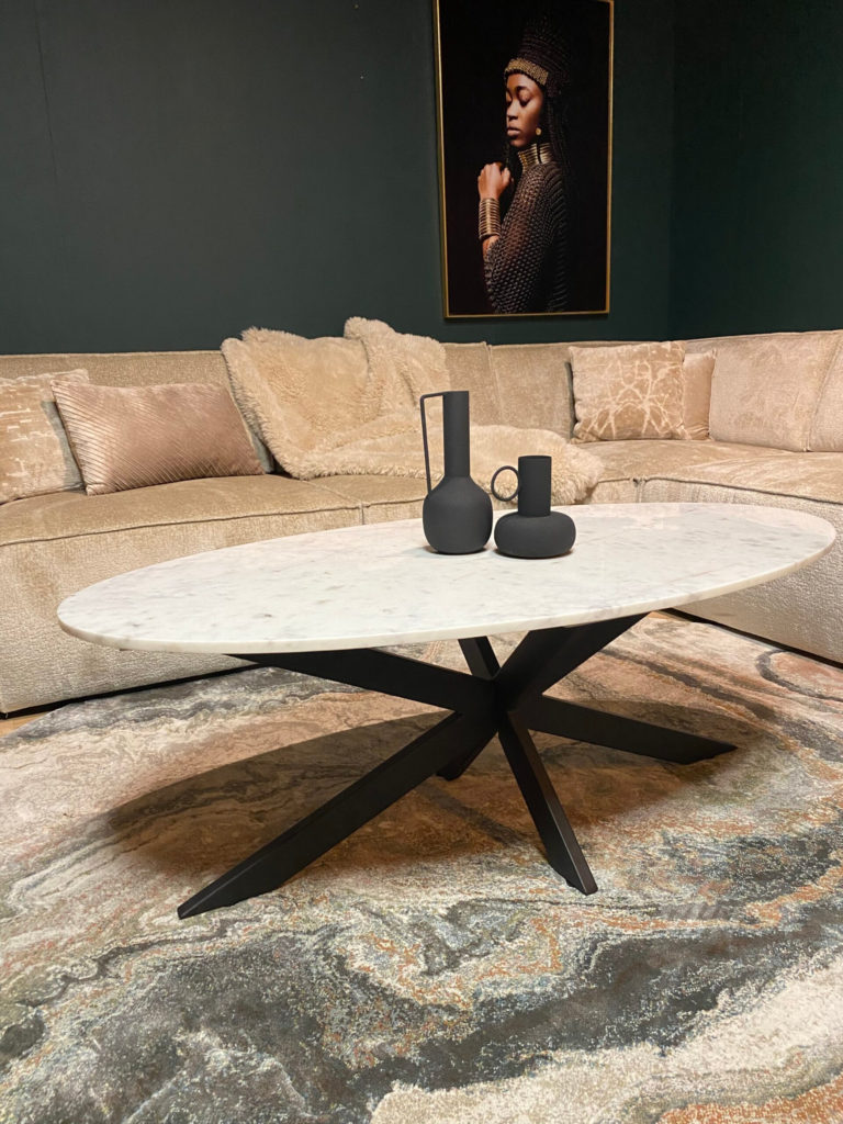 Salontafel Faye | Ovaal | Wit marmer - Afbeelding 2
