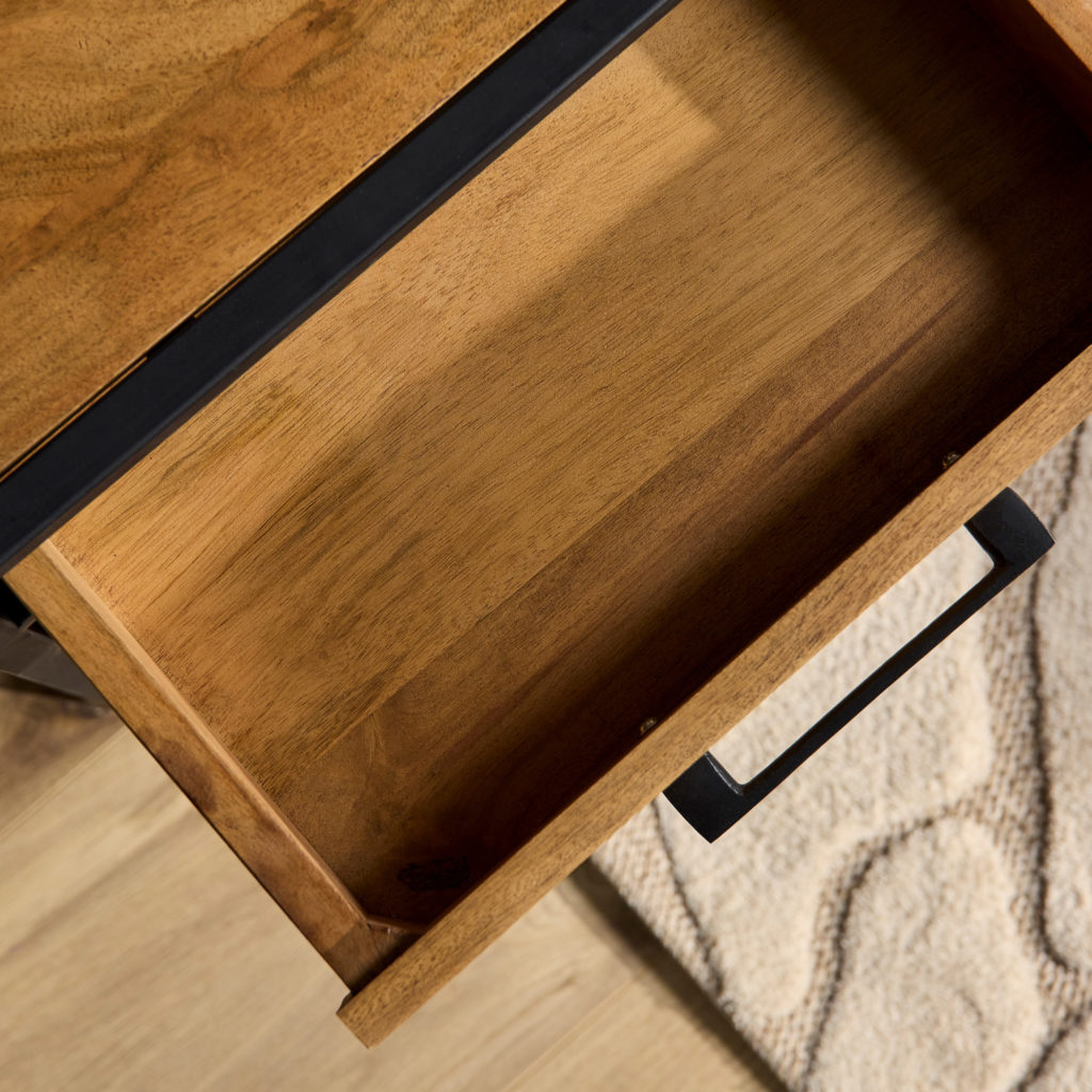 Bijzettafel/nachtkastje Denver | Mangohout en metaal - Afbeelding 2