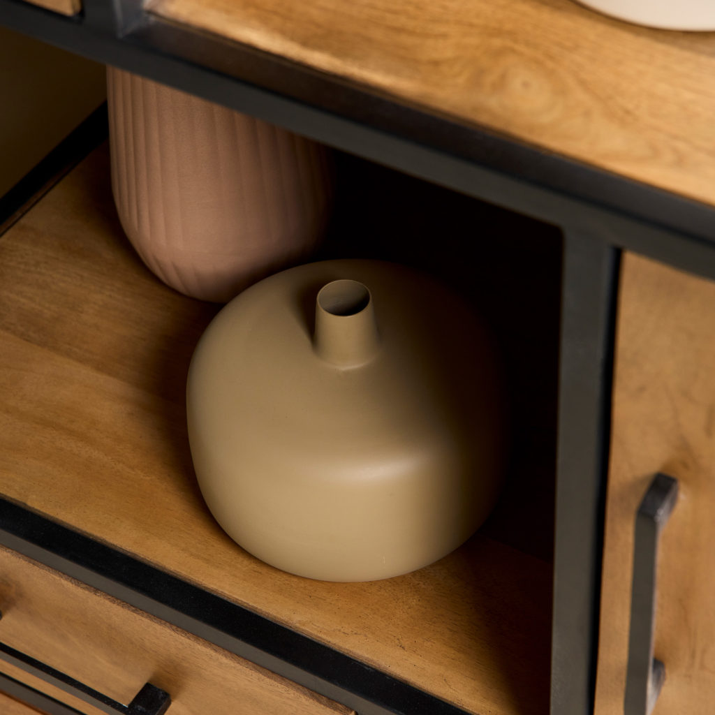 Vakkenkast Denver | Mangohout en staal | 90 cm - Afbeelding 2