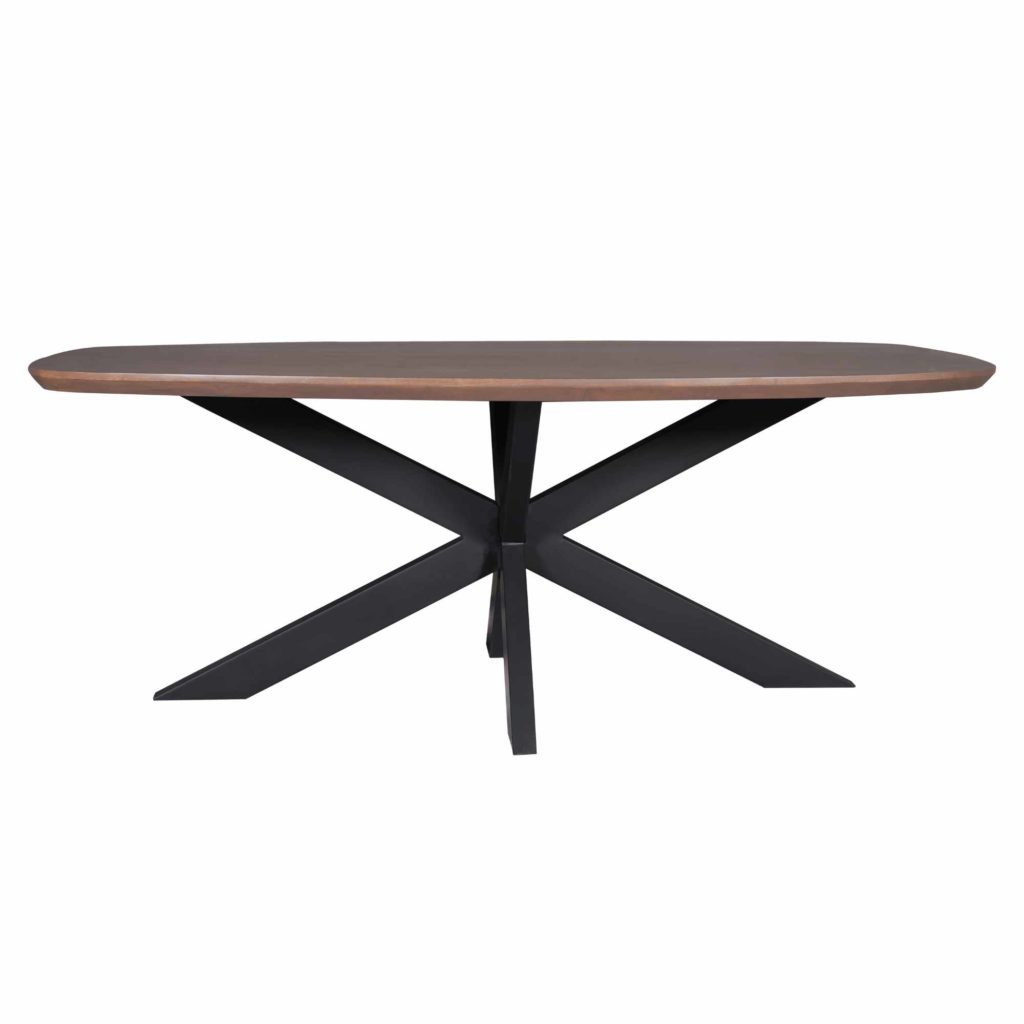 Eettafel Madison Walnoot | 280 cm | Deens Ovaal | Poot Zwart - Afbeelding 2