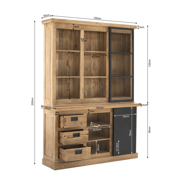 Nashville Vitrinekast | 160 cm - Afbeelding 11