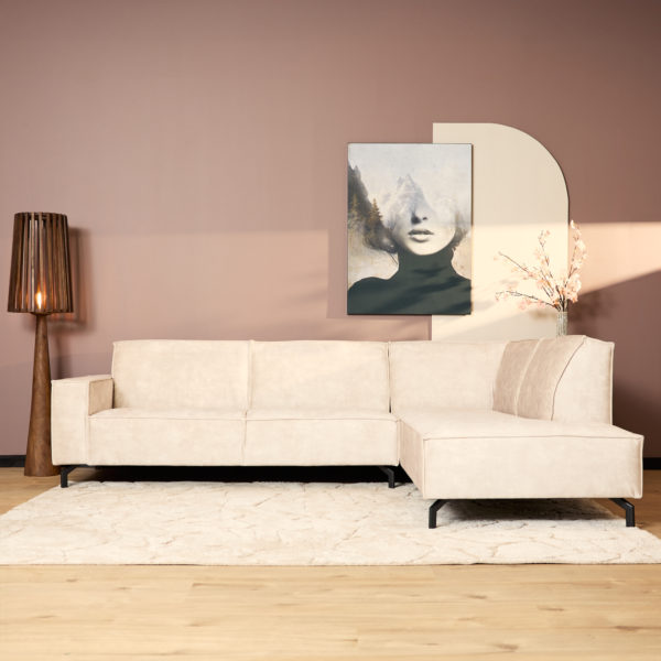 MySofa Floris| 2,5 zits + Divan Rechts | Beige |  Velvet - Afbeelding 11