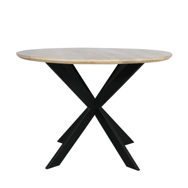 Eiken eettafel Ferris | Rond 110 cm | Naturel - Afbeelding 14