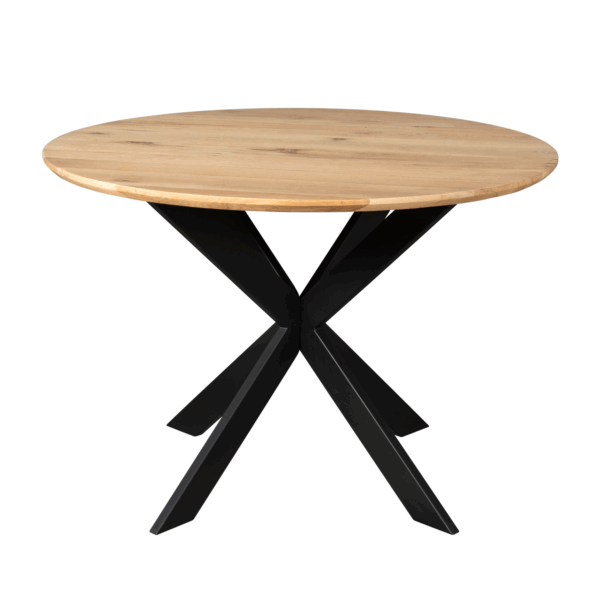 Eiken eettafel Ferris | Rond 110 cm | Naturel - Afbeelding 16