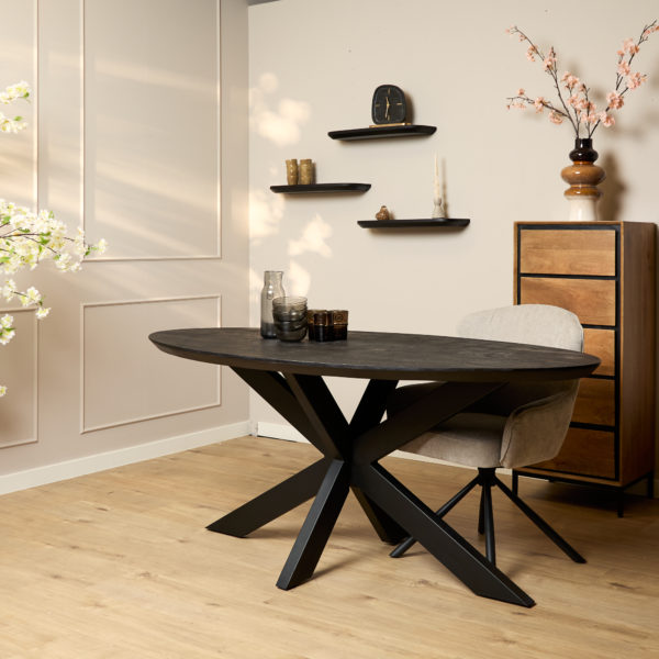 Eettafel Brandy Black | 160 cm | Ovaal - Afbeelding 16