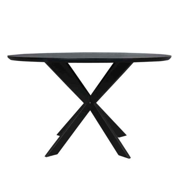 Eiken eettafel Ferris | Rond 130 cm | Zwart - Afbeelding 3