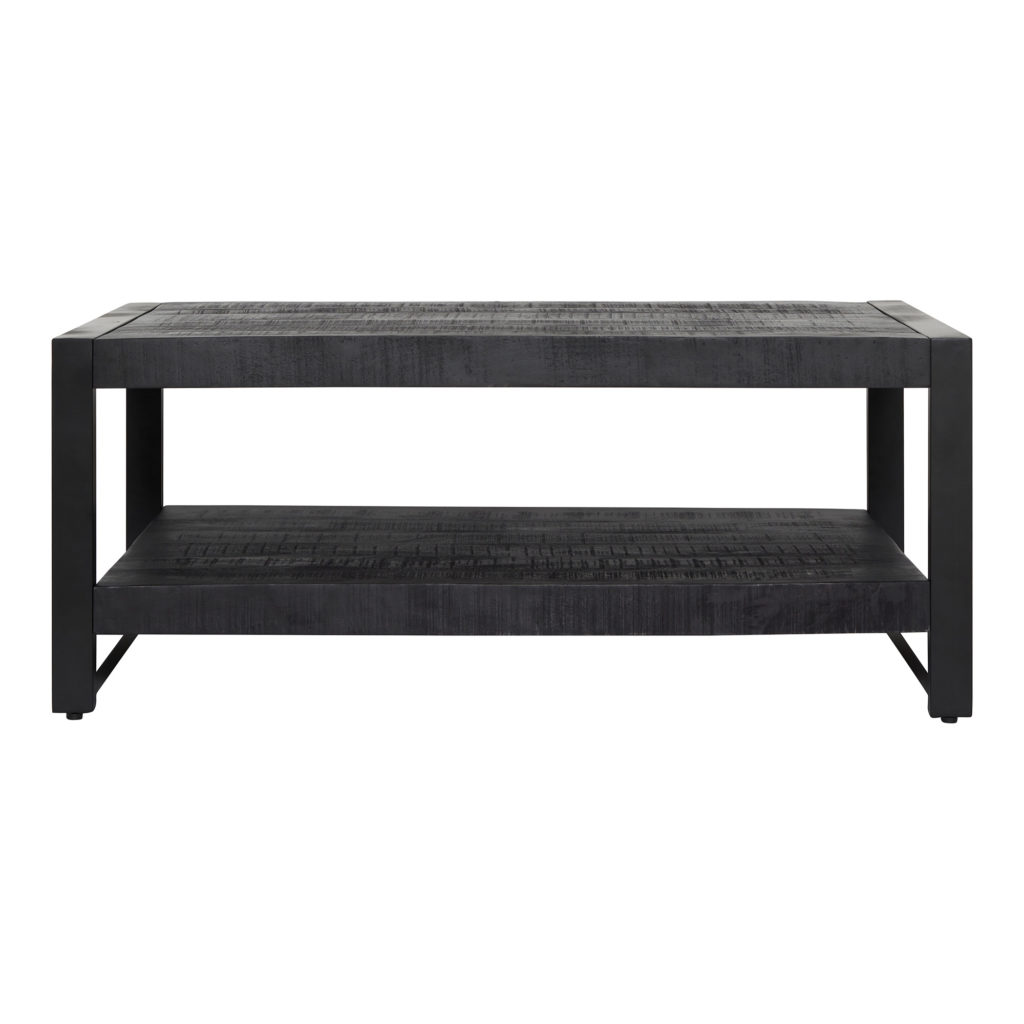 Salontafel Boaz Black met onderblad | 110 cm - Afbeelding 3