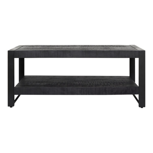 Salontafel Boaz Black met onderblad | 110 cm - Afbeelding 3