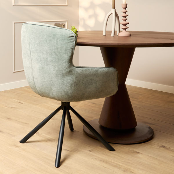 Eetkamerstoel Hanna | Water Green | Met armleuning - Afbeelding 3