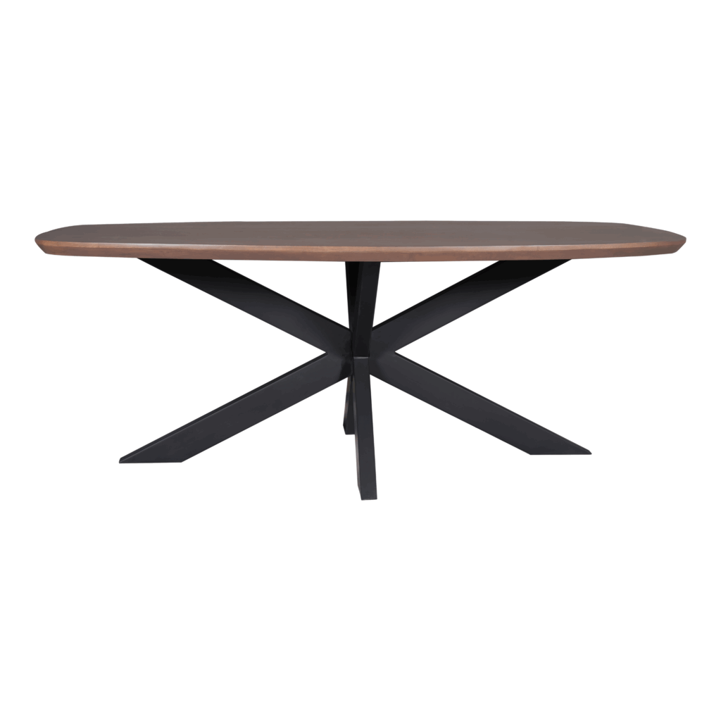 Eettafel Madison Walnoot | 160 cm | Deens Ovaal | Poot Zwart - Afbeelding 3