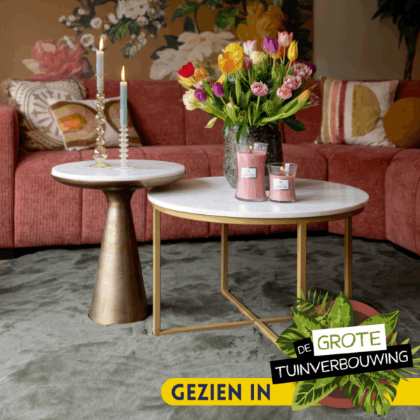 Bijzettafel Essy Large | Wit marmer 45 cm - Afbeelding 3