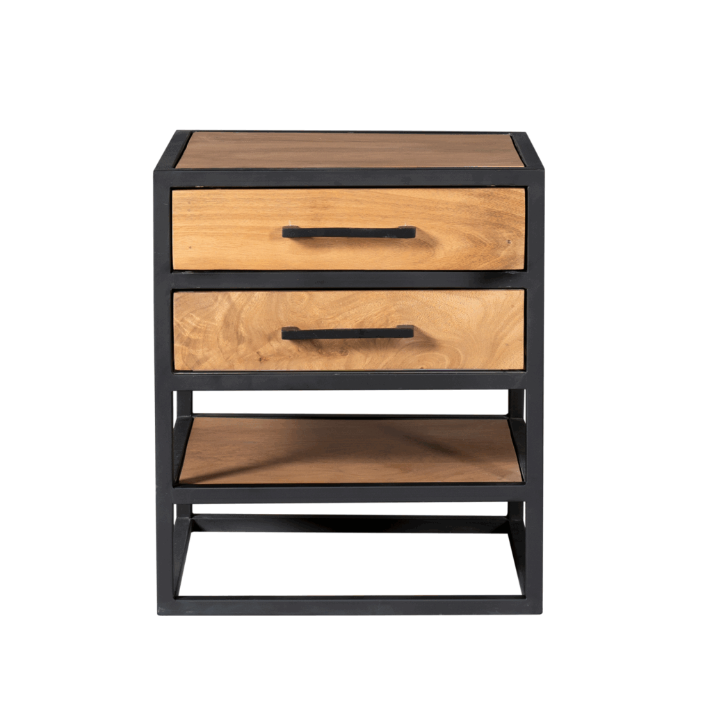 Bijzettafel/nachtkastje Denver | Mangohout en metaal - Afbeelding 3