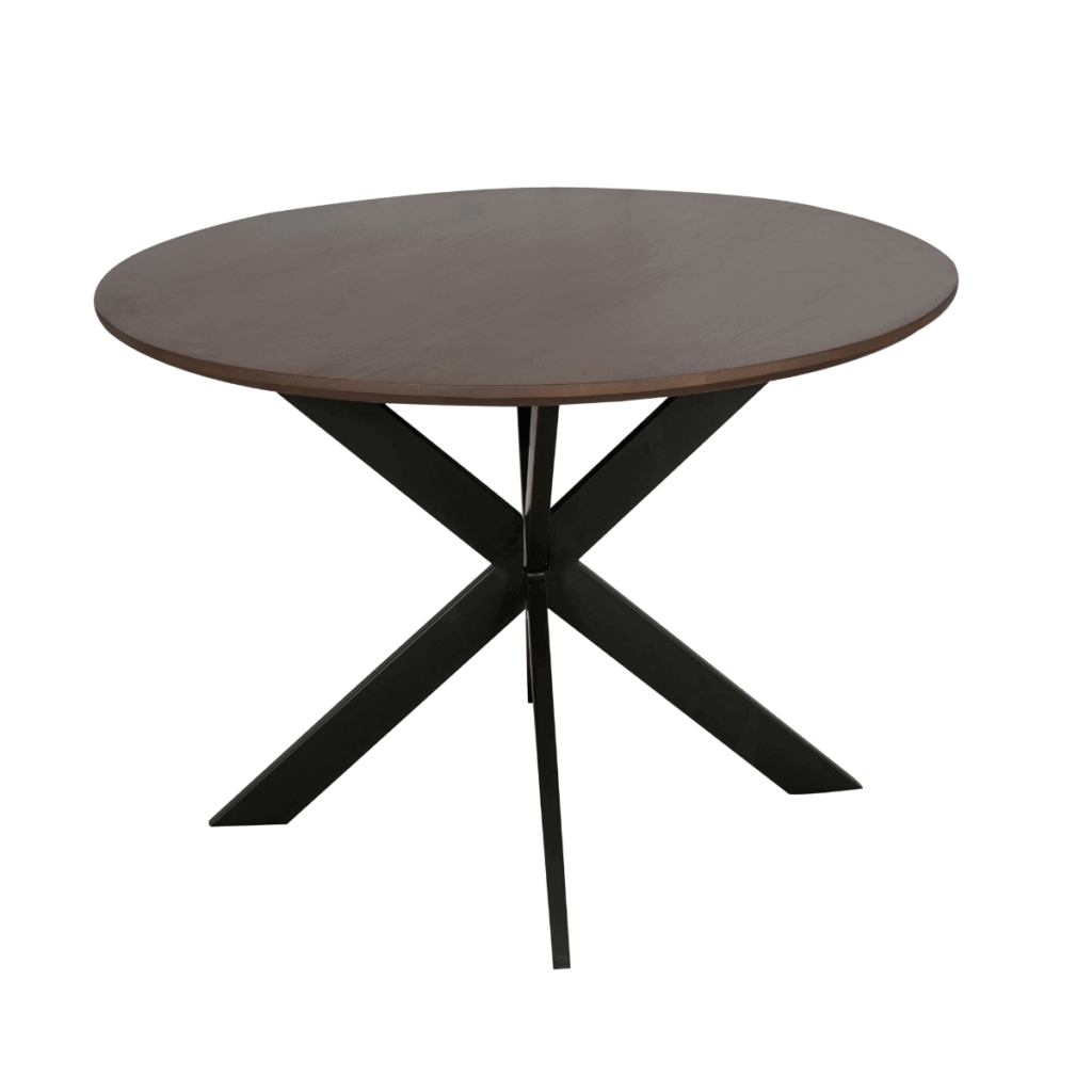 Eettafel Madison Walnoot | 130 cm | Poot Zwart - Afbeelding 3