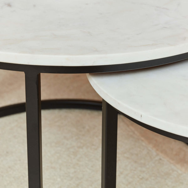Salontafel Nova | Set van 2 | Rond | Wit marmer - Afbeelding 3