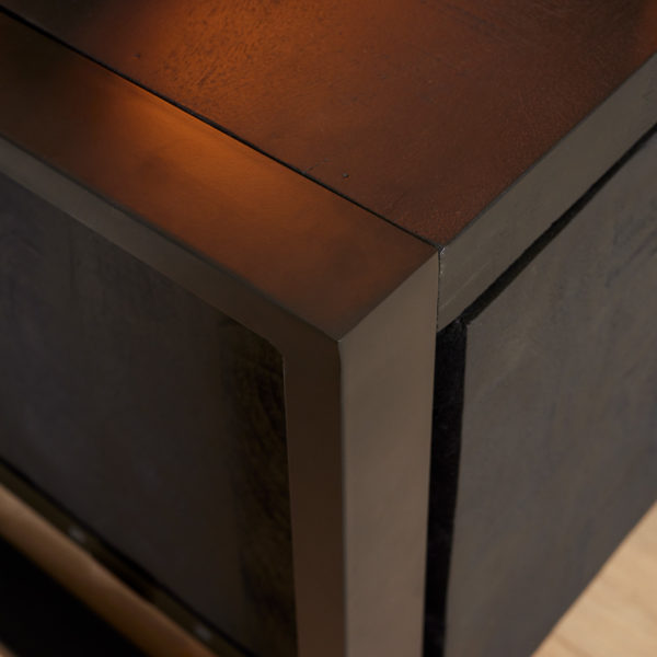 Tv meubel Boaz Black 150 cm | Twee deuren en een lade - Afbeelding 3