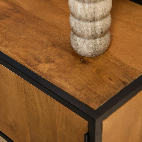 Tv meubel Denver | Mangohout en staal | 240 cm - Afbeelding 3