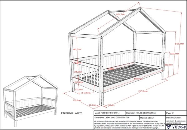 FORREST BEECH HOUSEBED MET ROLBED - Afbeelding 3