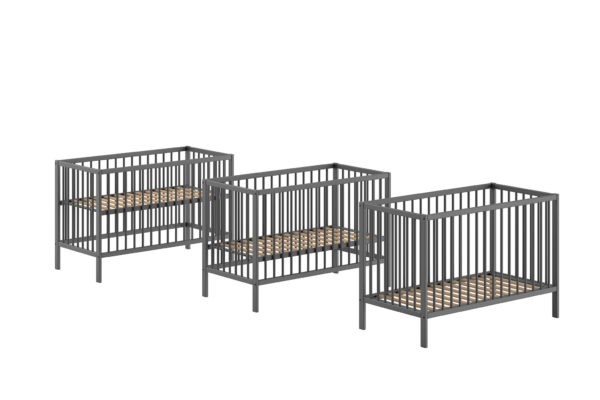 DINO BABYBED 60x120 CM ANTRACIET - Afbeelding 3