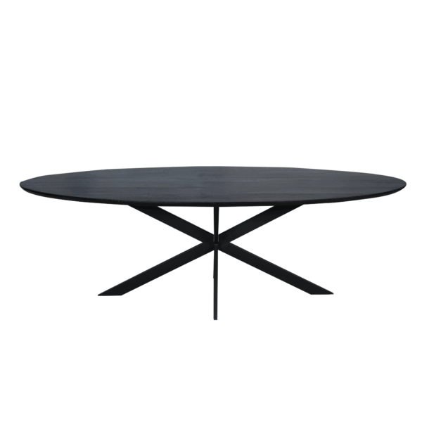Eiken eettafel Ferris | Ovaal 210 cm | Zwart - Afbeelding 4