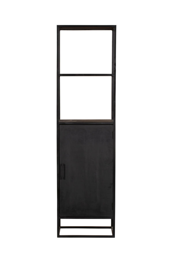 Boekenkast Denver Black | Mangohout en staal | 1 deur - Afbeelding 4