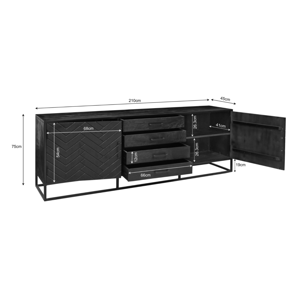 Dressoir New York | 210 cm - Afbeelding 4