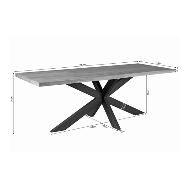 Eetkamertafel Denver | Rechthoek matrixpoot | 240 cm - Afbeelding 4