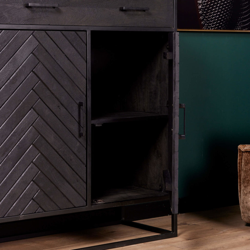 Kabinet kast New York | Mangohout en staal | 100 cm - Afbeelding 4
