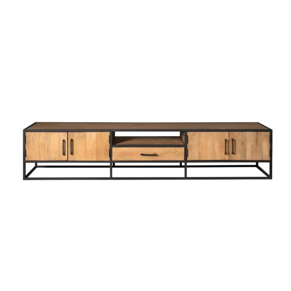 Tv meubel Denver | Mangohout en staal | 240 cm - Afbeelding 4