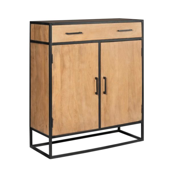 Kabinet kast Denver | Mangohout en staal | 100 cm - Afbeelding 5